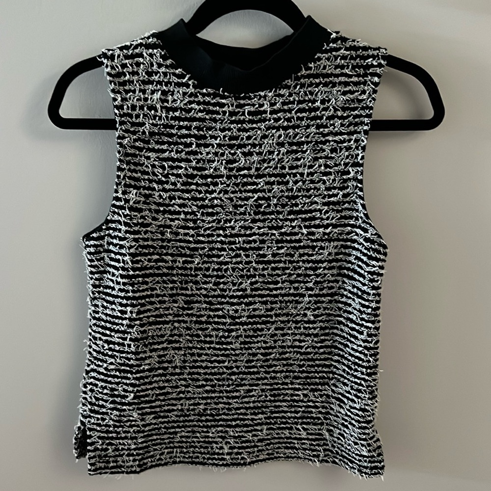 Mango Tank Top Fur Tweed Knit XS